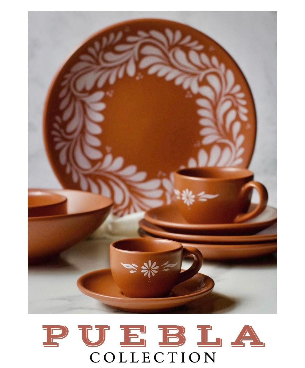 Dinnerware Set: Wide Rimmed Puebla Collection Ceramics