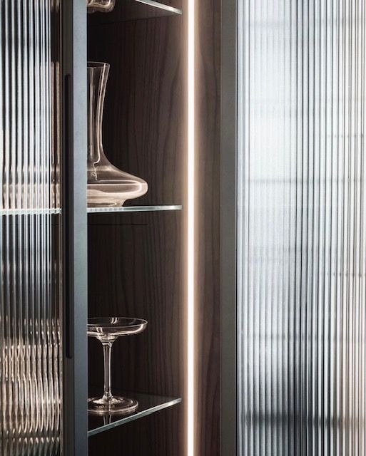 Display Cabinet with Integrated LED Lighting Luxury Bar
