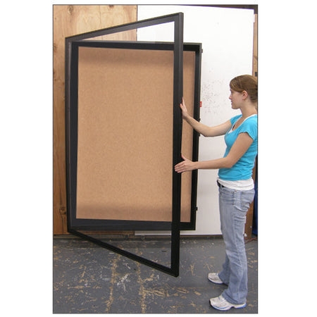 Display Case Cork Backing Large Metal Swinging Frame