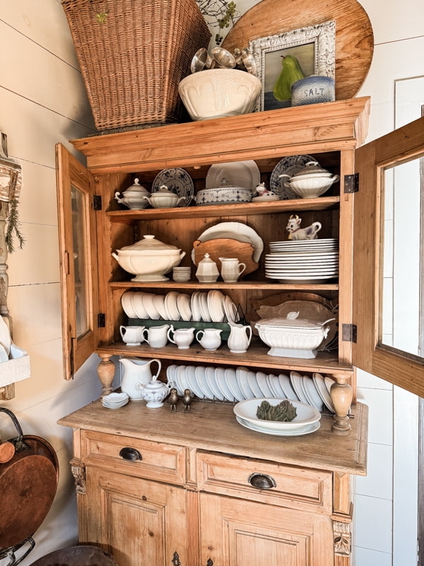 Display Hutch for Antique Pine Hutch Styling and Ironstone