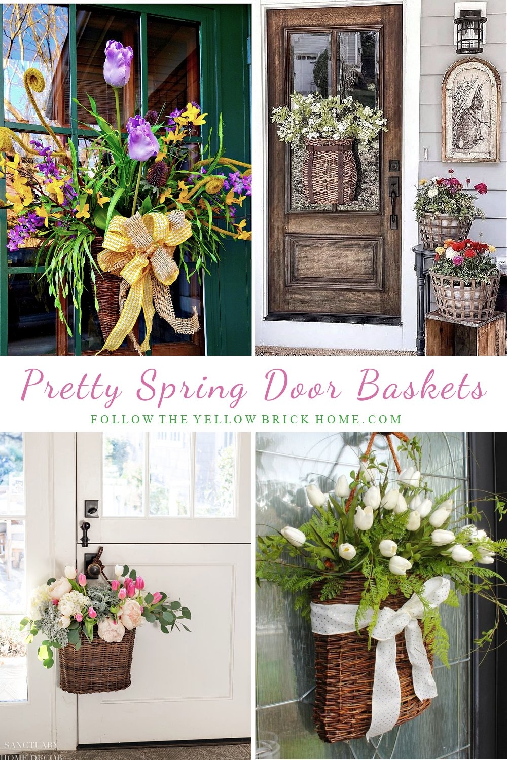 Door Basket with Seasonal Greenery for Dutch Door Floral Styling