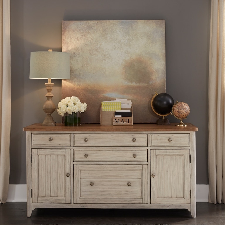 Door Credenza Beadboard Doors Two Tone Farmhouse Style