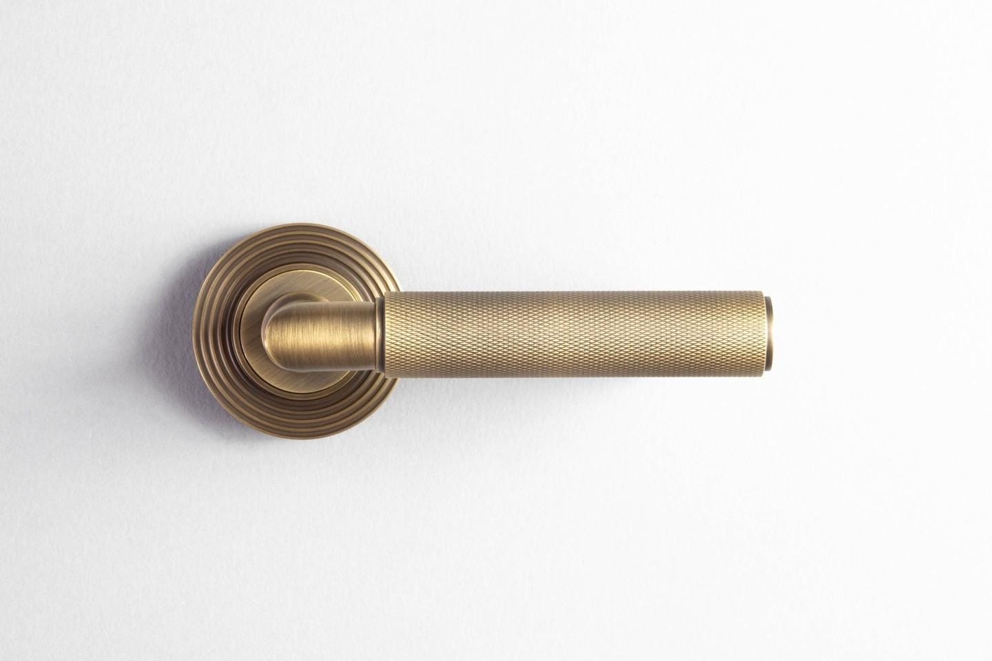 Door Lever Concentric Rings Champagne Bronze Hardware