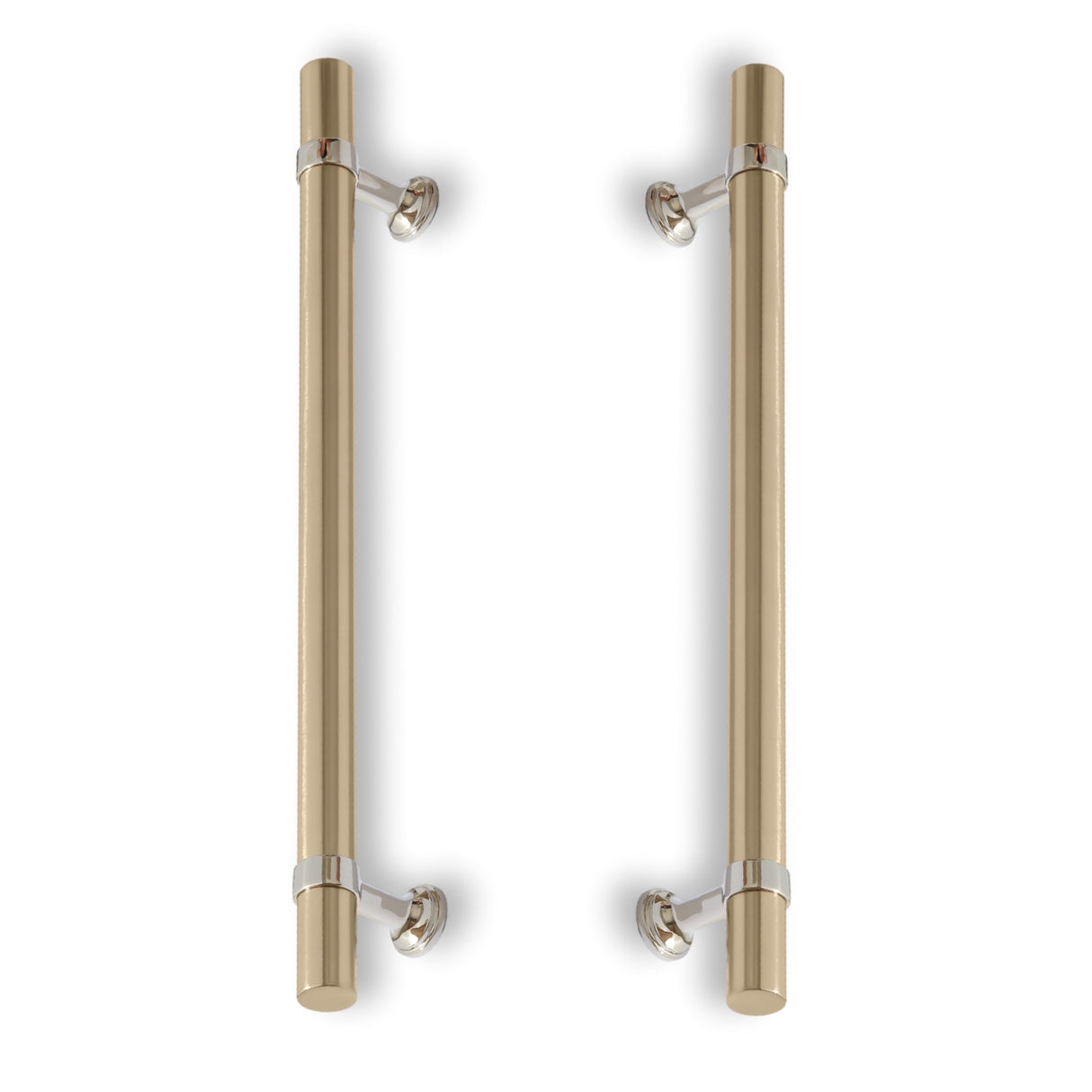 Door Pulls Dual Tone Finish Polished Nickel Metallic Bars