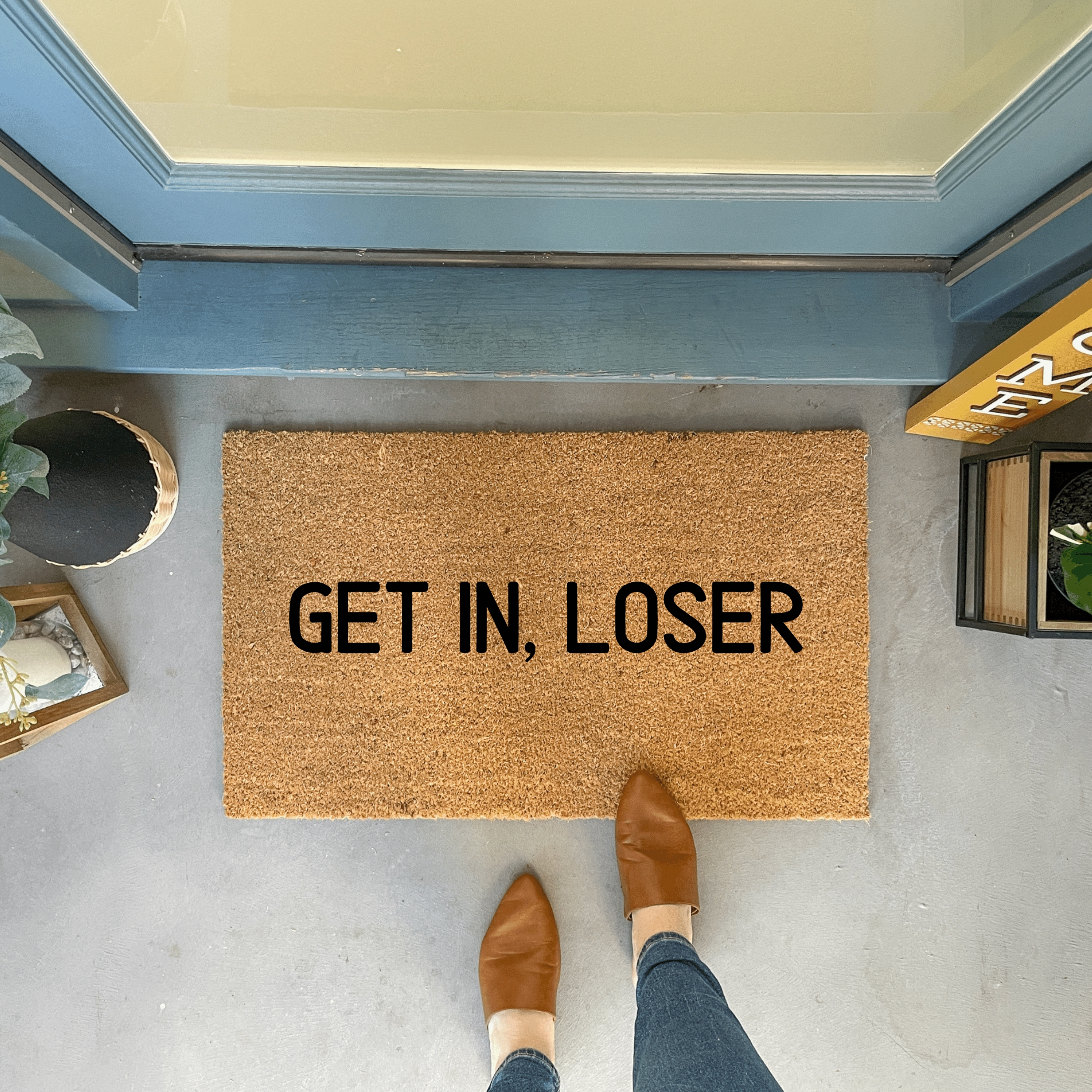 Doormat Bold Black Ink Graphic Typography Welcome Mat
