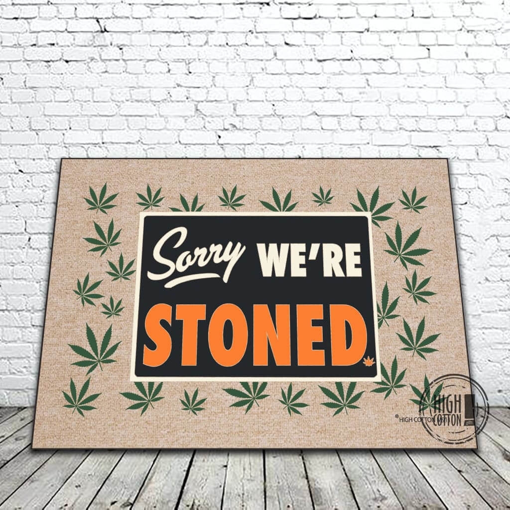 Doormat Cannabis Leaf Pattern Novelty Marijuana Decor