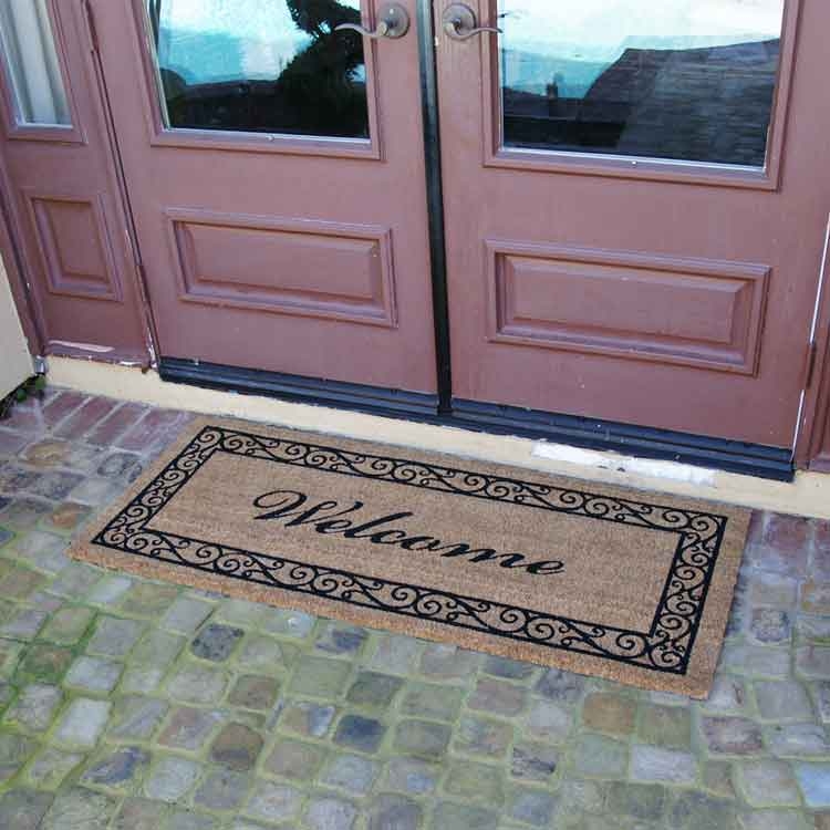 Doormat: Double Wide Scrollwork Border Large Exterior Door Mat