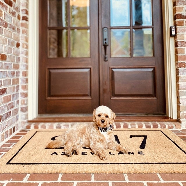 Doormat: Extra Wide Profile Custom Text Oversized Address Rug
