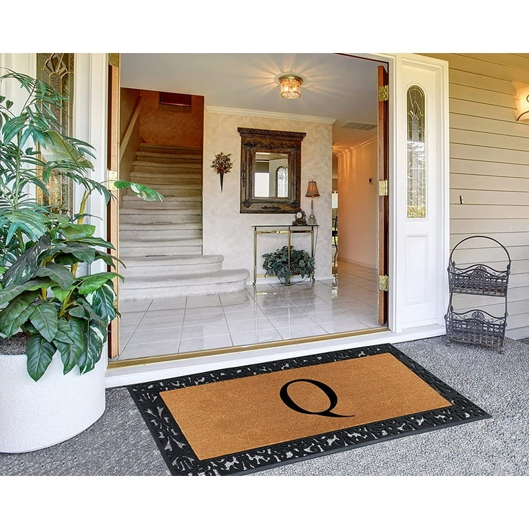 Doormat: Monogrammed Serif Initial Q Personalized Doormat Wide