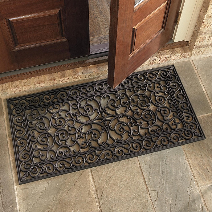 Doormat: Openwork Design Traditional Wrought Iron Look Mat Wide