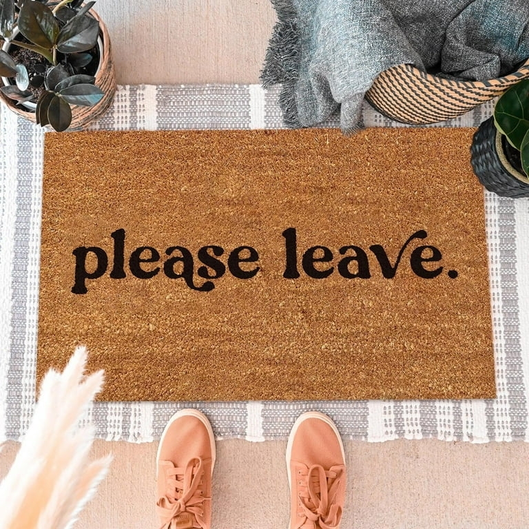 Doormat Serif Typography Boho Porch Entryway Accent Rug
