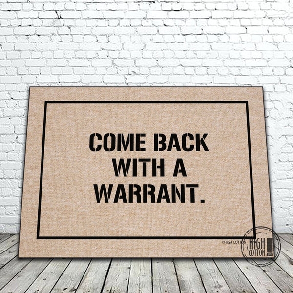 Doormat Stenciled Block Lettering Snarky Welcome Mat