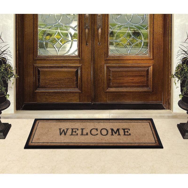 Double Door Mat: Welcome Lettering Classic Coir Entryway Mat