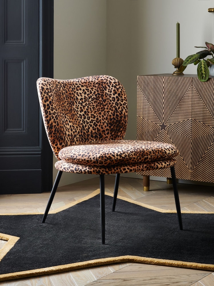 Double Padded Accent Chair and Modern Animal Print Furniture