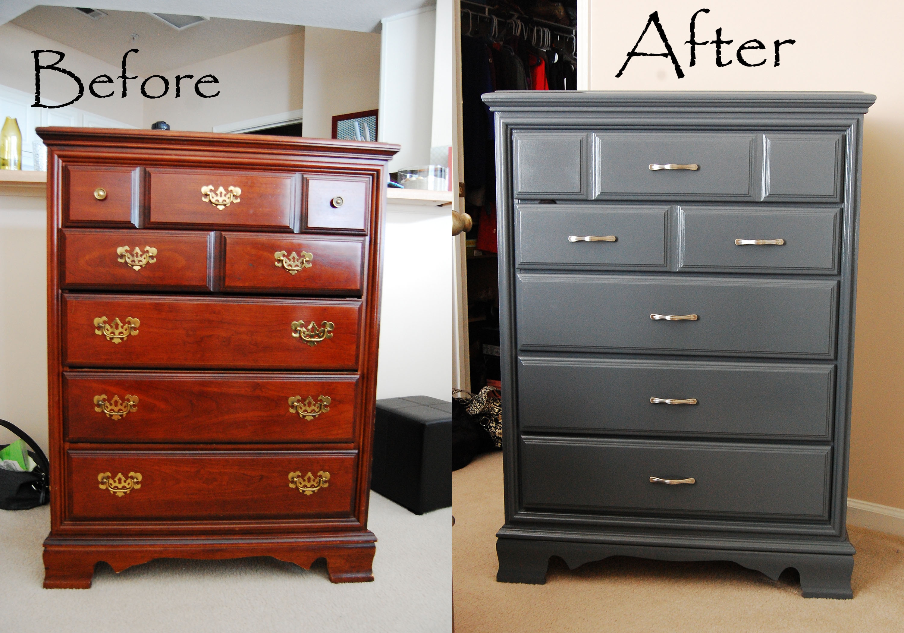 Dresser Charcoal Grey Paint Charcoal Grey Dresser Makeover