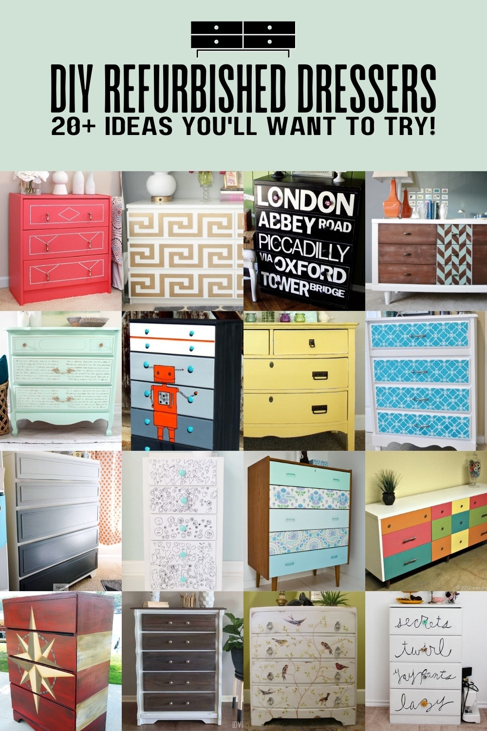 Dresser Creative Drawer Fronts Upcycled Dresser Ideas