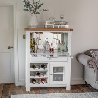 Drinks Cabinet with Drop Down Door and Two Tone Design