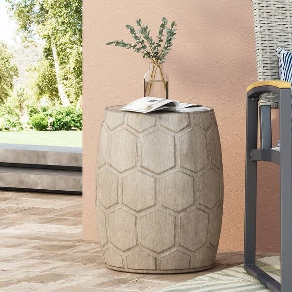 Drum Side Table Honeycomb Pattern Honeycomb Drum Side Table
