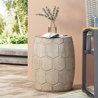 Drum Side Table Honeycomb Pattern Honeycomb Drum Side Table