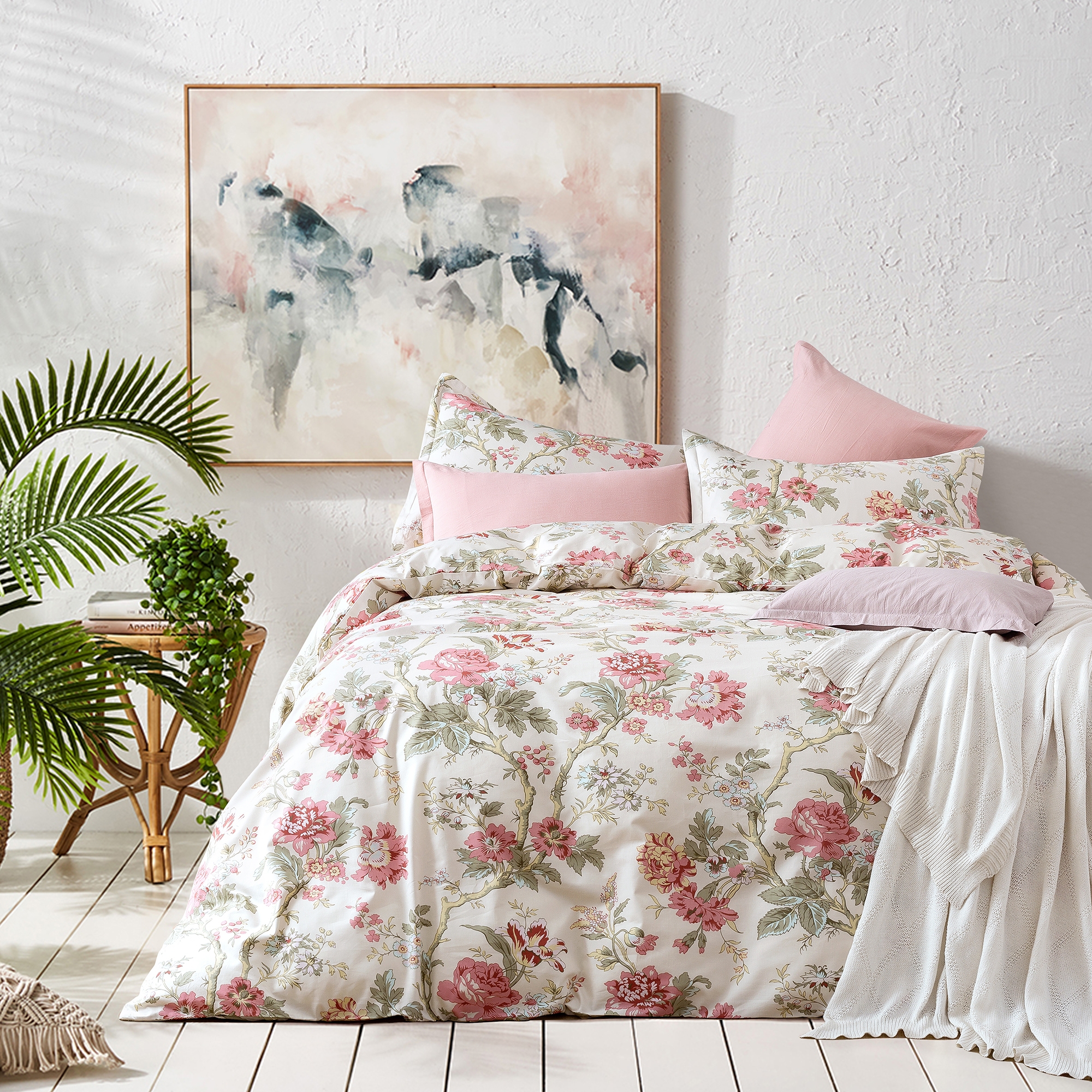 Duvet Cover Set: Oversized Peony Print Blooming Florals