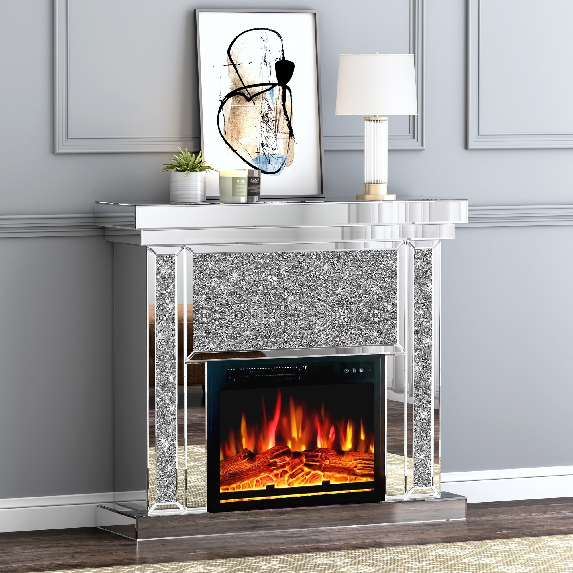 Mirrored Fireplace