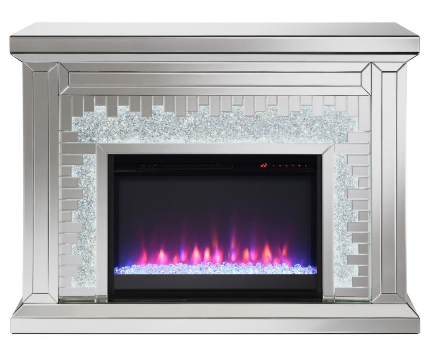 Electric Fireplace Dental Trim Mirrored Surround Multi-Color