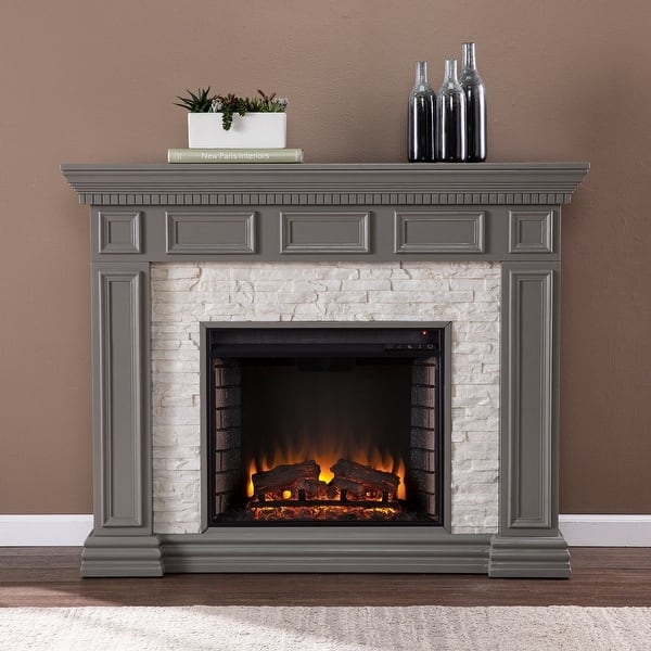 Electric Fireplace Gray Mantel Gray Electric Fireplace Mantel