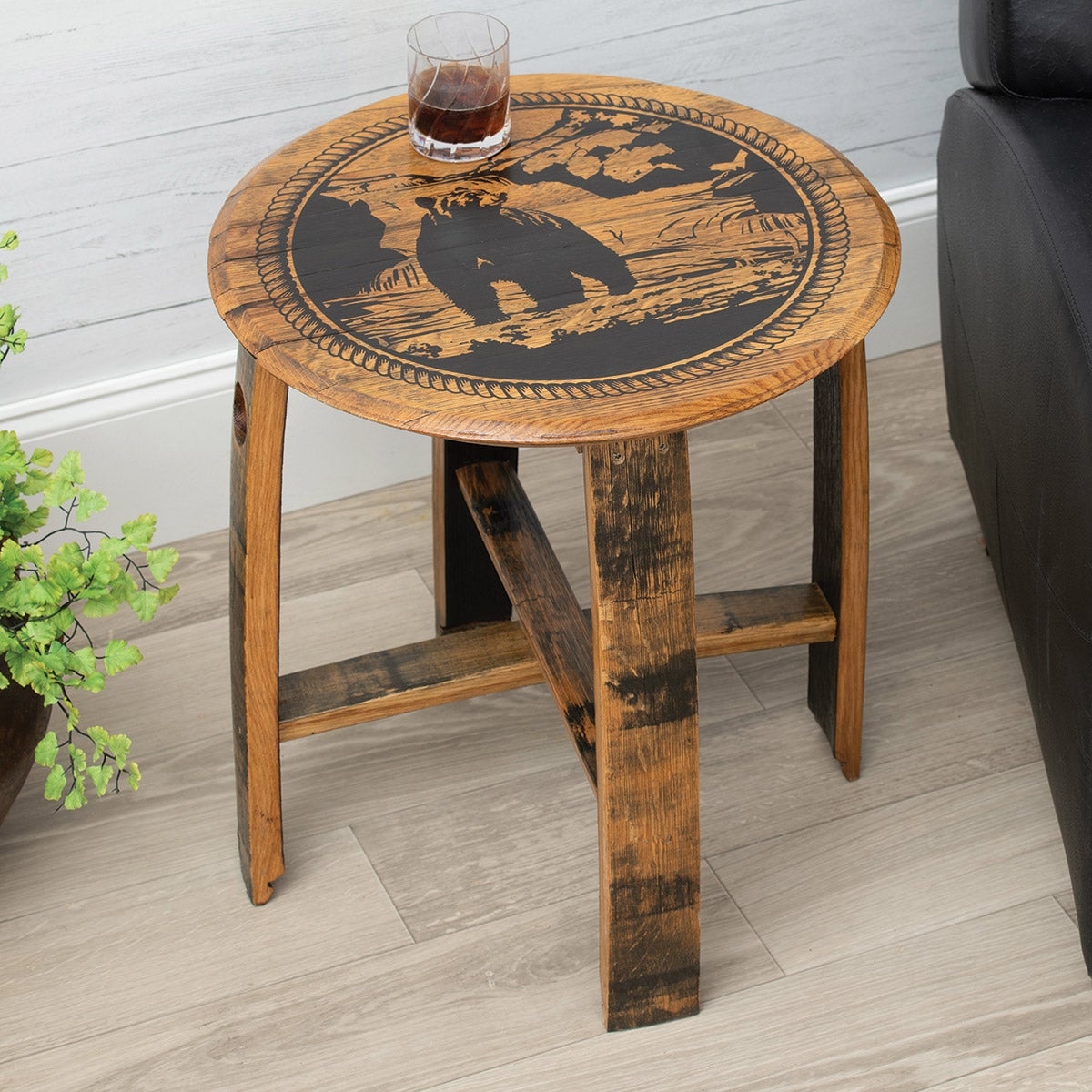 End Table showcasing Bear Graphic and Mountain Bear End Table