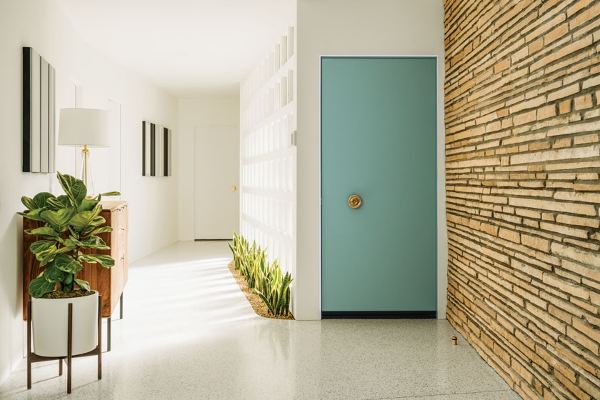 Entryway Foyer: Terrazzo Flooring Inspiration with Teal