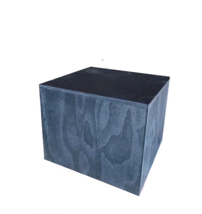 Equipment Stand Charcoal Wood Grain Pattern Minimalist Cube