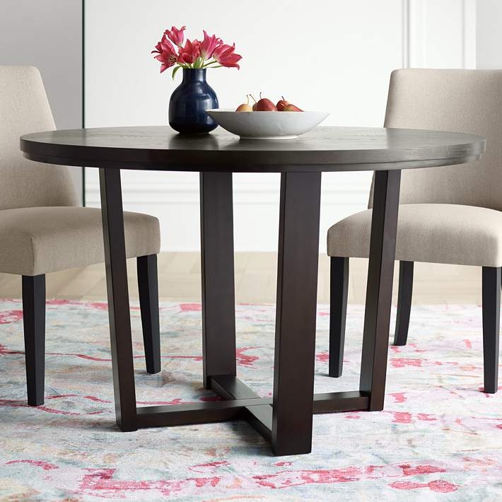 Espresso Dining Table with X Base Design for Kitchens