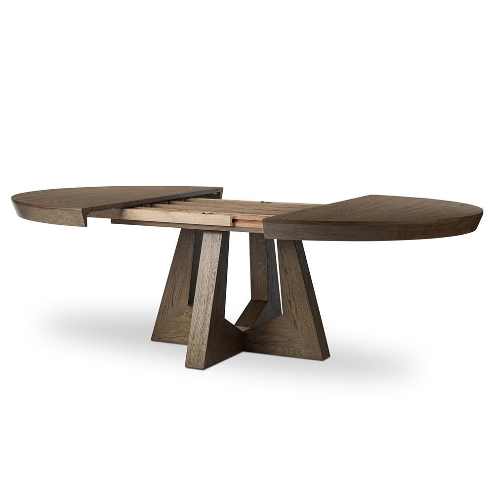 Extendable Dining Table with Beveled Edge and Rustic Top