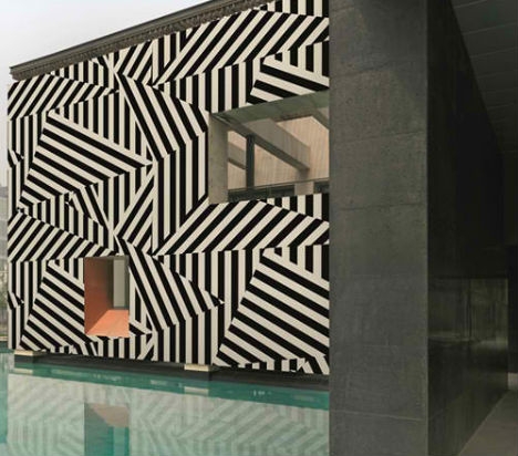 Exterior Wall Covering Geometric Exterior Op Art Building Facade
