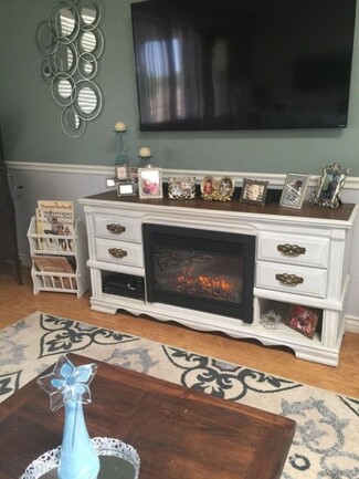 Fireplace Console with Scalloped Apron and White Paint