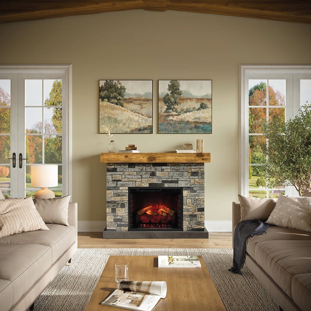 Fireplace Mantel Stone Like Surround Faux Stone Mantel