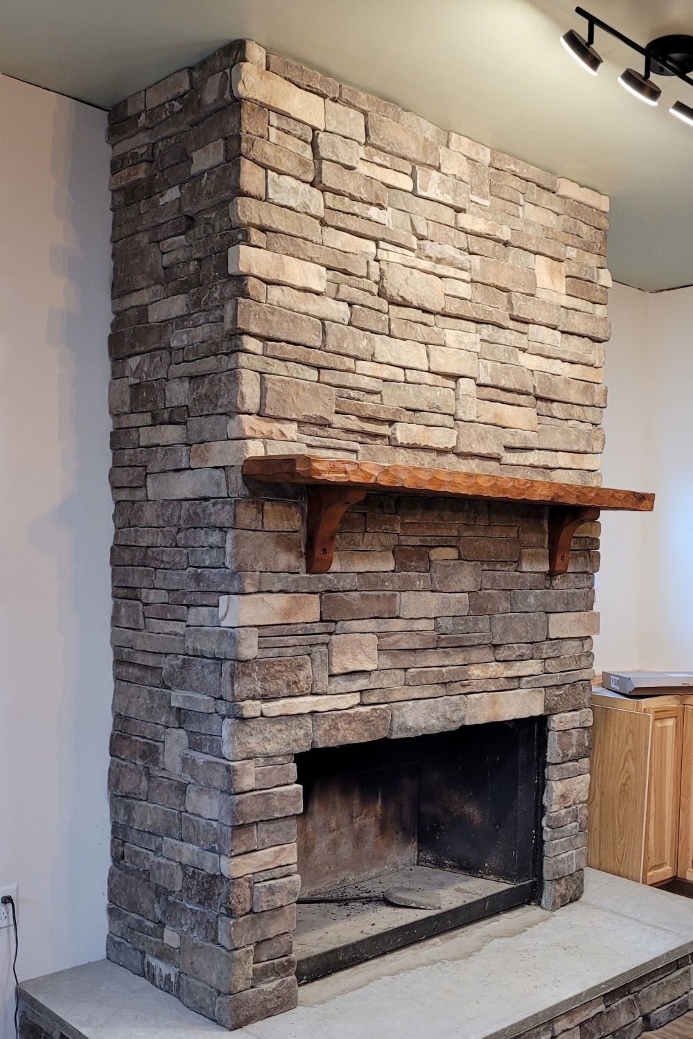 Fireplace Surround Mossy Creek Stone Timber Mantel Design