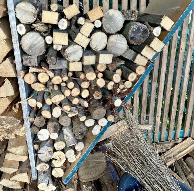 Firewood Storage Teal Edge Frame Industrial Wood Rack