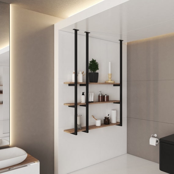 Floating Shelf Ceiling Mounted Industrial Metal Rack