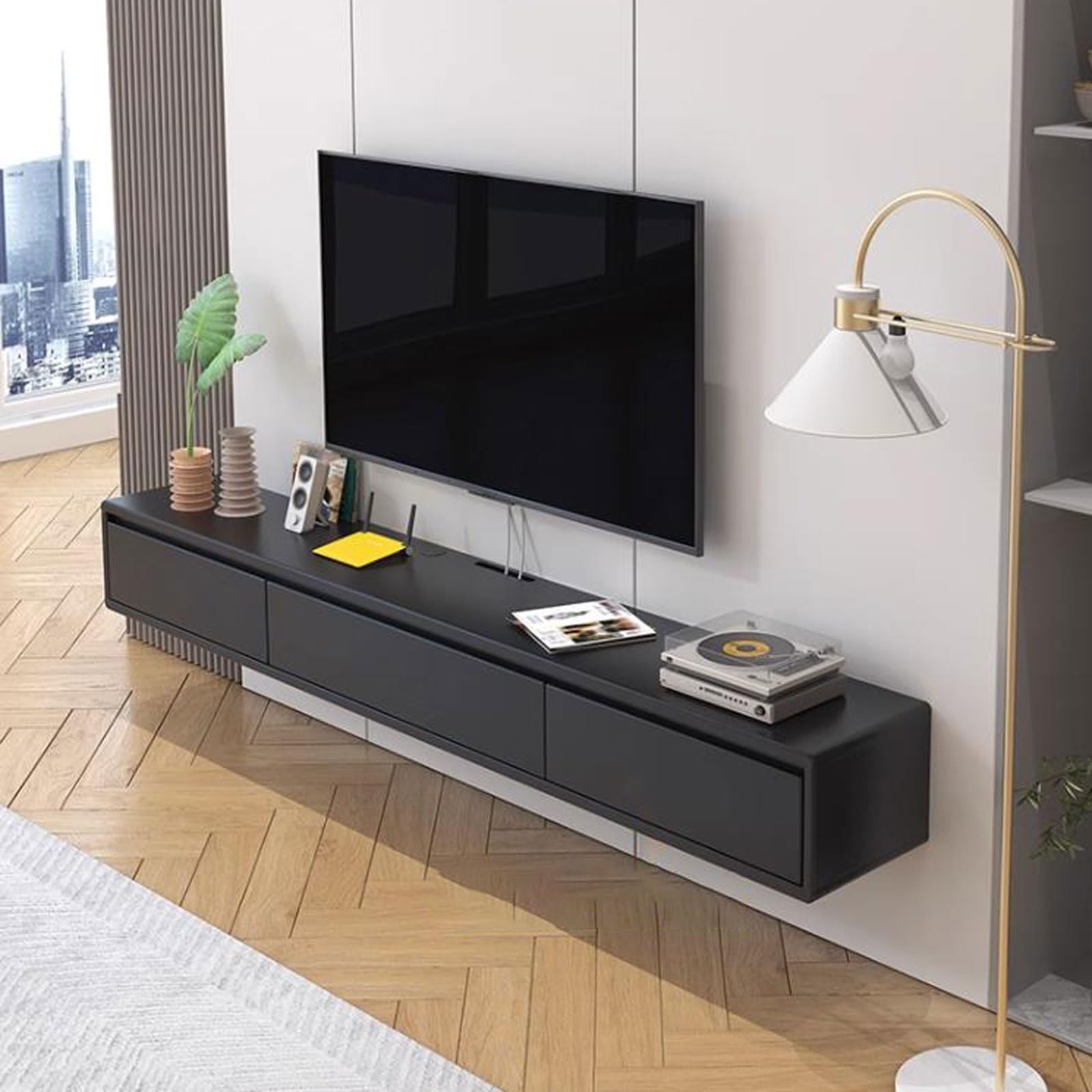 Floating TV Unit Long Profile Wall Mounted Cabinet