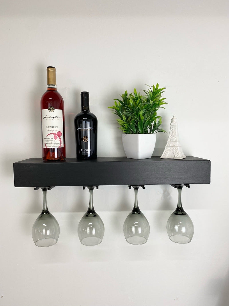 Floating Wine Shelf Under Shelf Rack Black Floating Wine Rack