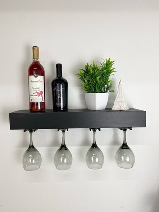 Floating Wine Shelf Under Shelf Rack Black Floating Wine Rack