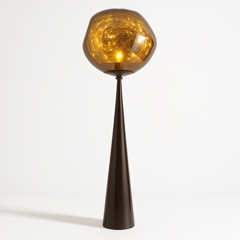 Floor Lamp Conical Base with Internal Fairy Lights Globe