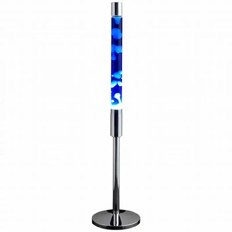 Floor Lamp Contemporary Chrome with Cobalt Blue Lava Motion