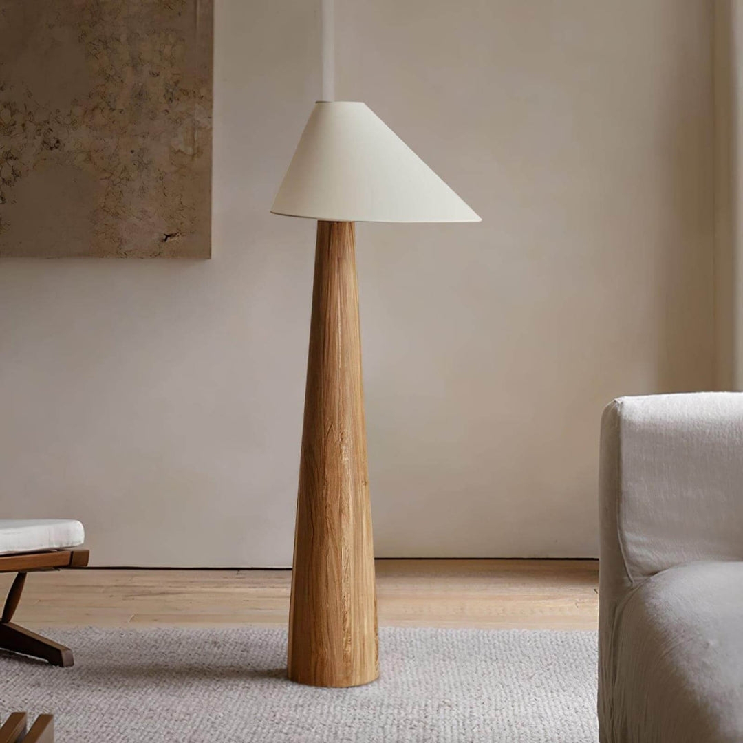 Floor Lamp featuring Asymmetrical Conical Shade