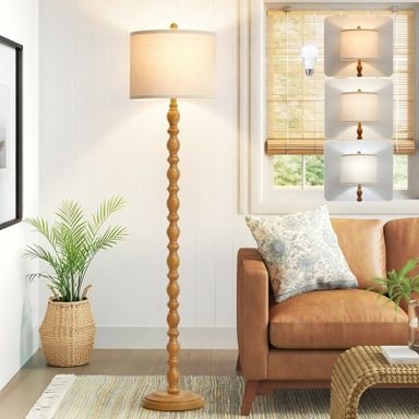 Floor Lamp featuring Spindle Base and 62 Inch Height