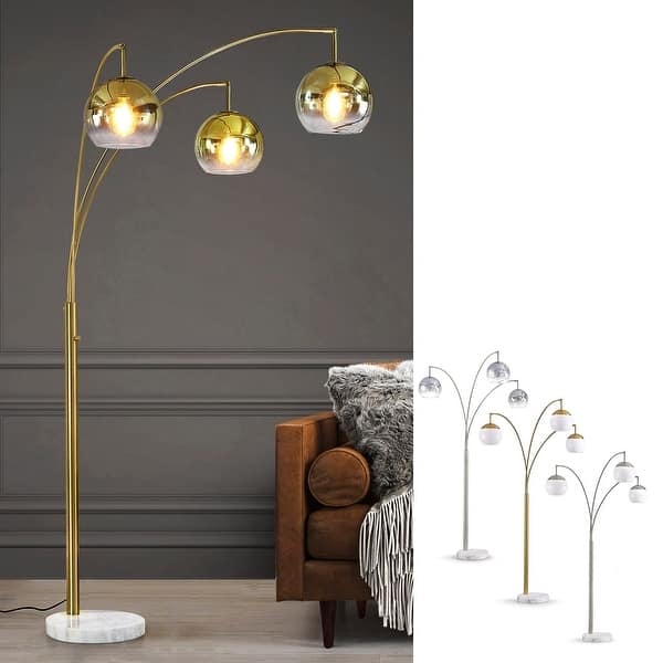 Floor Lamp - Triple Arched Arms Gradient Glass Globe