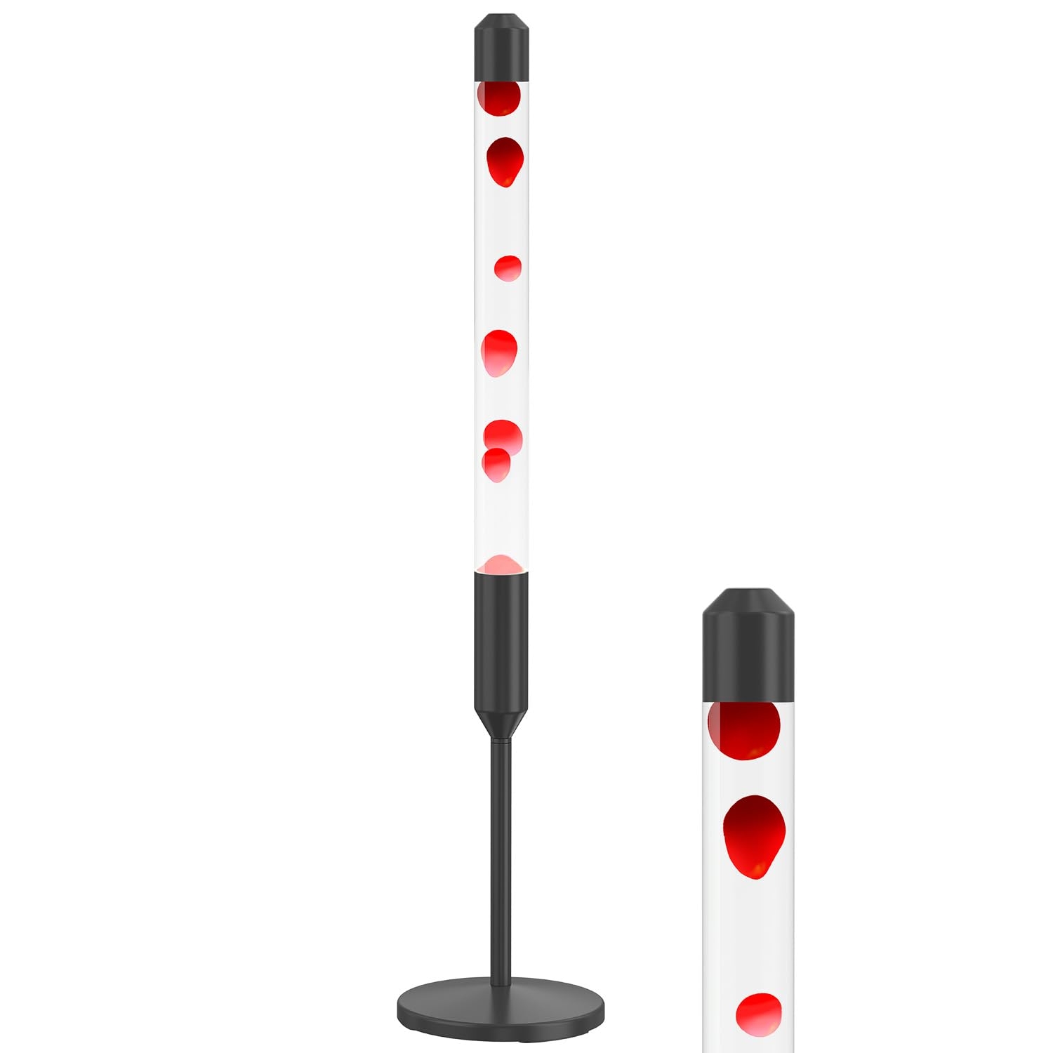Floor Lava Lamp Slender Black with Red Liquid Motion Light