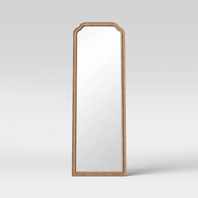 Floor Mirror Scalloped Arch Warm Brown Full Length Mirror