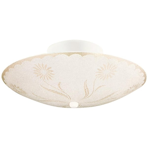 Flush Mount Light Scalloped Edge White Sunflower Ceiling Lamp