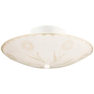 Flush Mount Light Scalloped Edge White Sunflower Ceiling Lamp